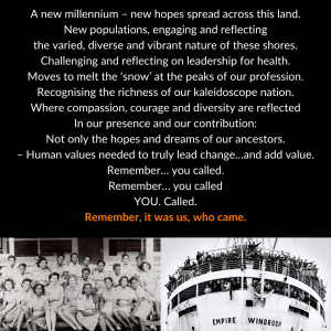 The images in this post for Windrush Wednesday  share Professor Laura Serrants Poem You Called, We Came