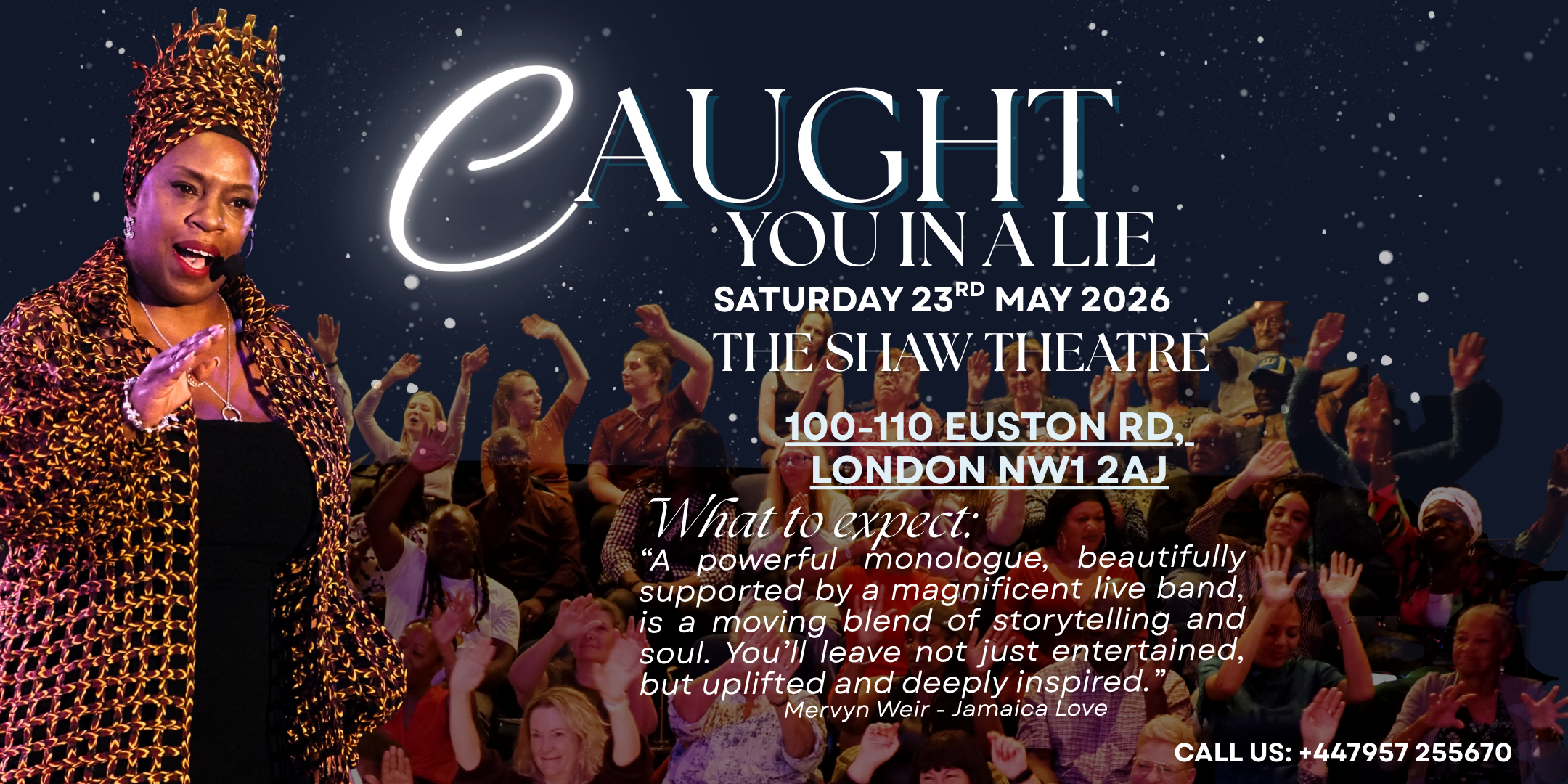 Image showing Yvonne Michele singing and promoting the two remaining dates for caught You in a Lie